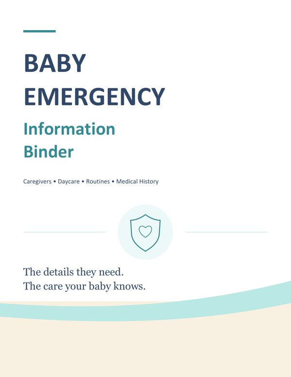 Front cover of Baby Emergency Information Binder